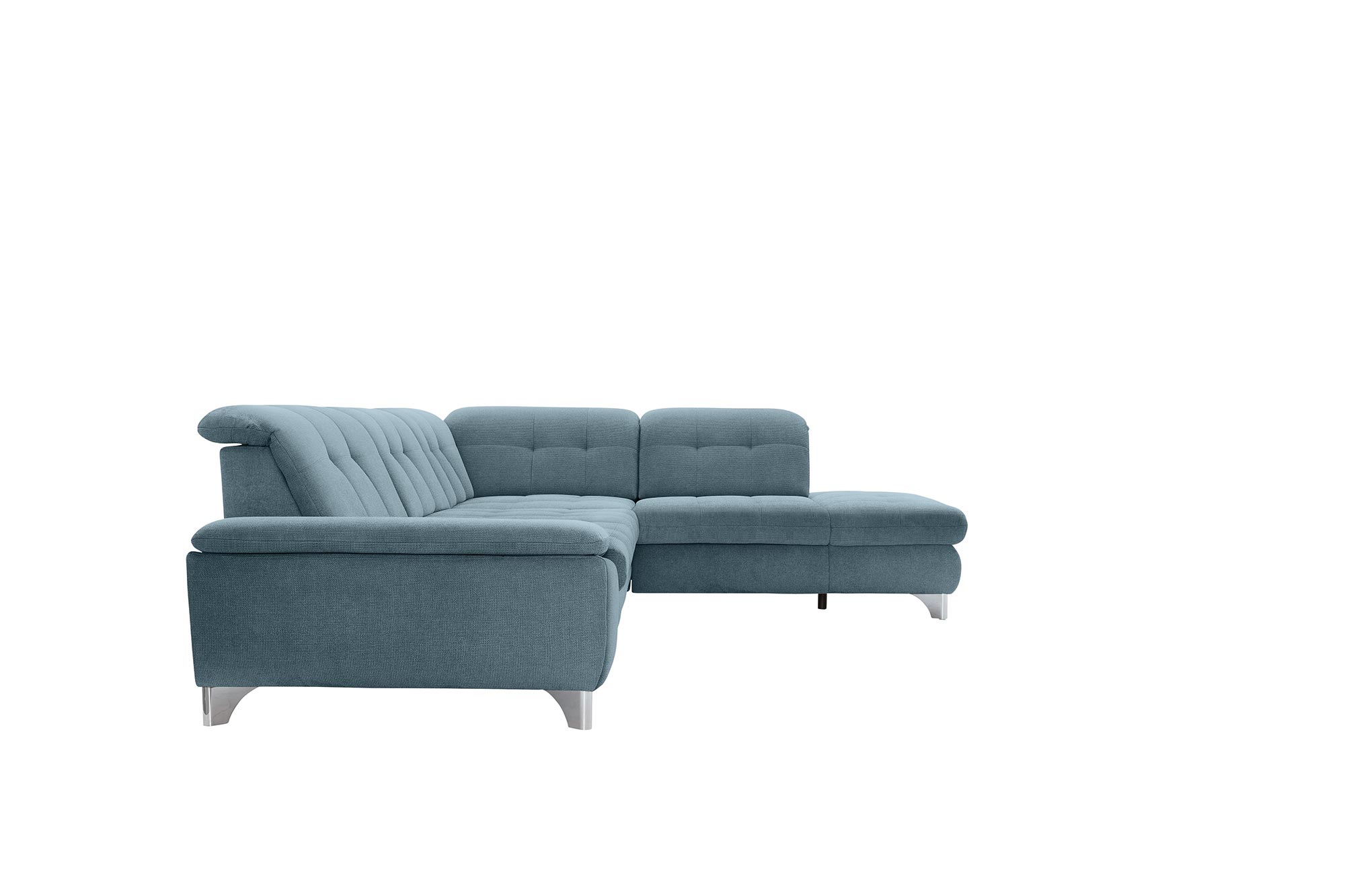 polsterpower Ecksofa - Belle ice - Basismodell - Ottomane rechts
