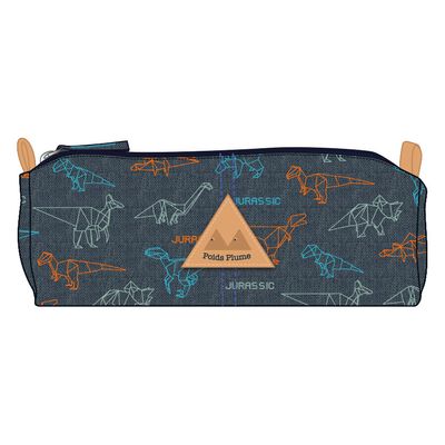 Trousse rectangulaire Poids Plume Jurassic - 2 compartiments - gris - Kid'Abord