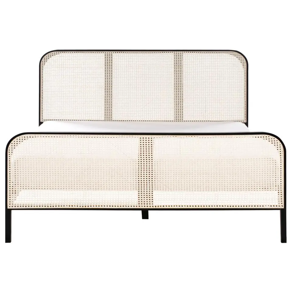 GONFARON - Tweepersoonsbed - Zwart - 160 x 200 cm - Dennenhout