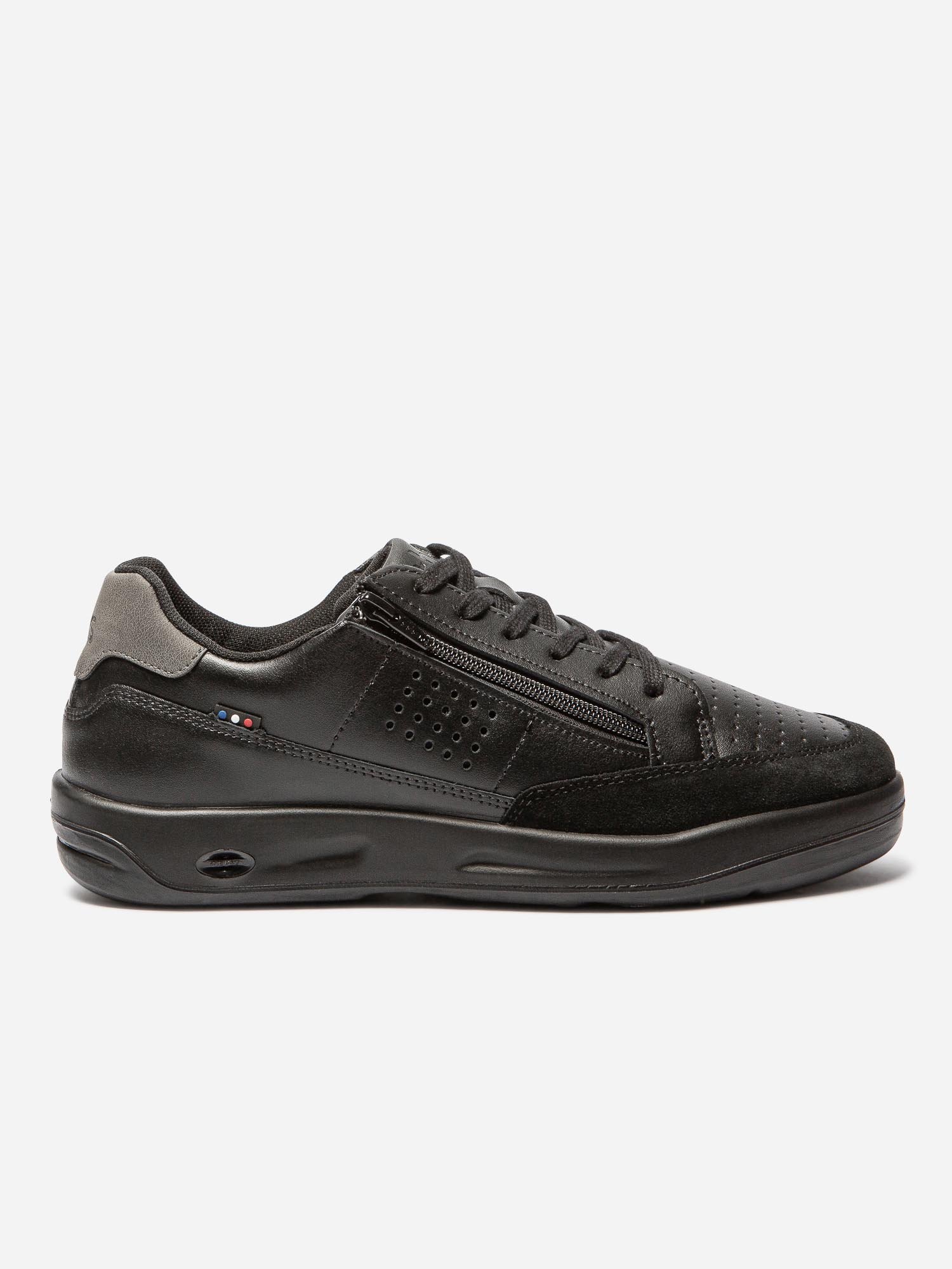 Baskets Homme Zippées Fabriquées en France Cuir Noir