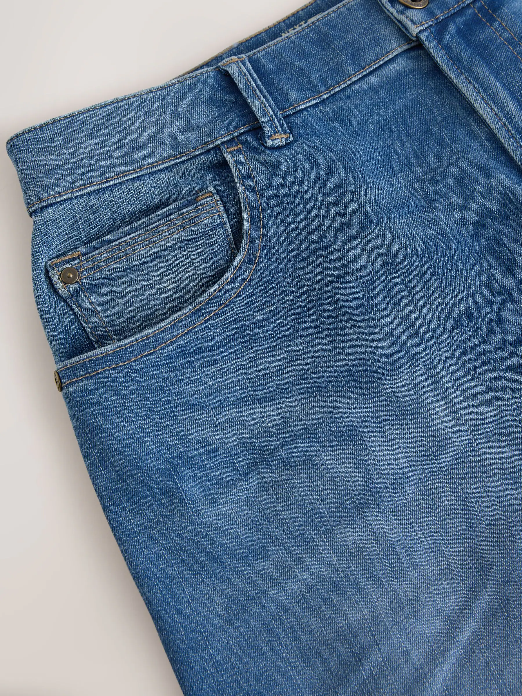 Blauw - Standaard toelopende pasvorm - Authentieke stretch denim jeans