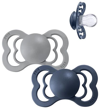 BIBS Supreme+ Schnuller - Gr. 2 - 2er-Pack - Symmetrisch - Cloud