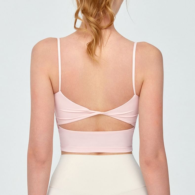femmal - Spaghettibandjes effen cutout twist sportbeha