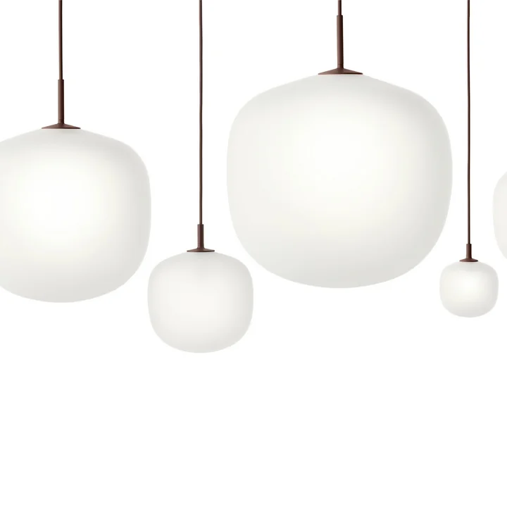 Muuto - Rime Pendelleuchte Ø 12 cm, opal / deep red