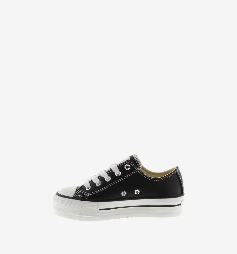 TRIBU DOBLE DOUBLE EFFET CUIR Baskets effet cuir plateforme NEGRO