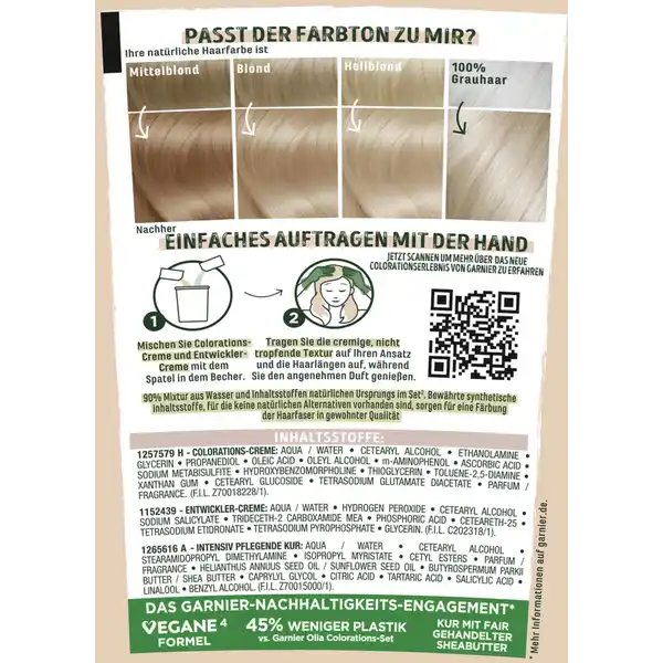 dauerhafte Haarfarbe 9.1 Vanilla Blond