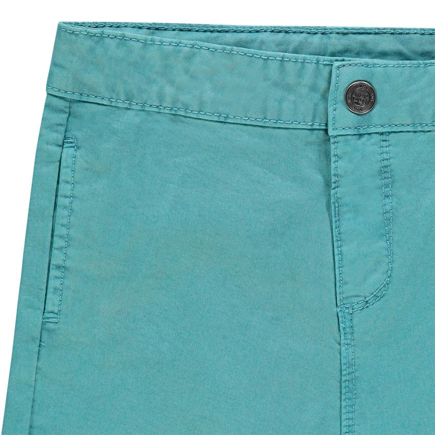 Pantalon en toile uni coton bio - Bleu moyen