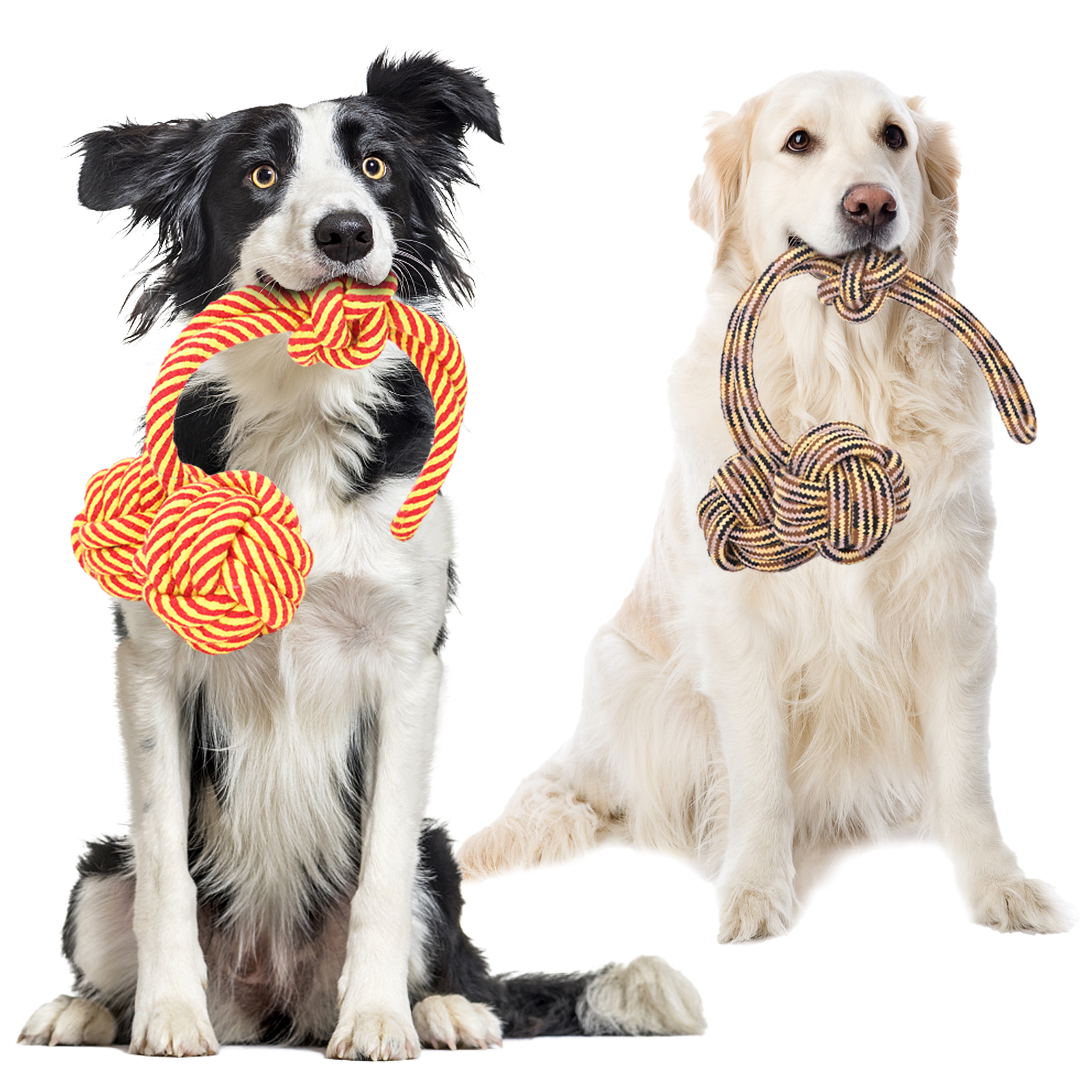 Nobleza - Corda de brinquedo para cães, 100% algodão, benéfica para a saúde mental, saúde dental e limpeza dos dentes do seu cão, 28 cm