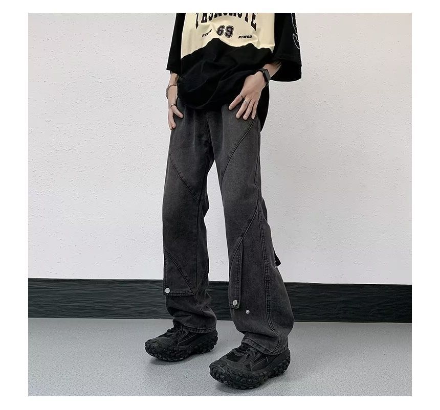 emeisa - High Waist Washed Wide Leg Cargo Jeans