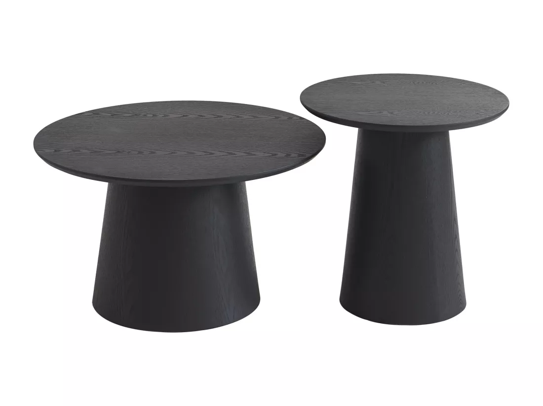 Tables basses gigognes placage chêne - Noir - PIARI
