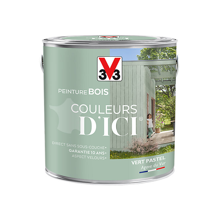 Peinture extérieure bois Couleurs d'ici vert pastel Velours V33 2L