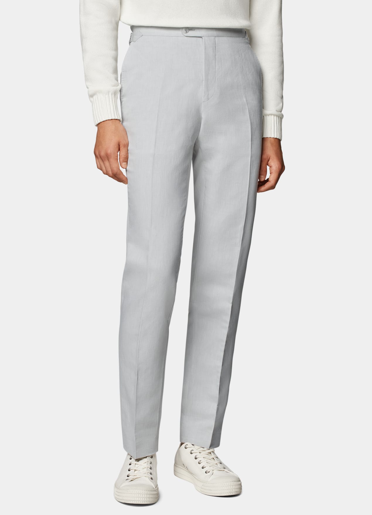Pantalon Slim Leg Straight gris clair