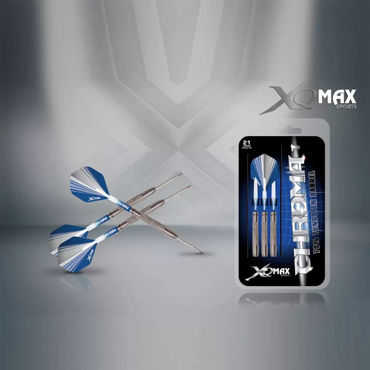 Chroma Wolfram Dartset XQ Max blau,silber
