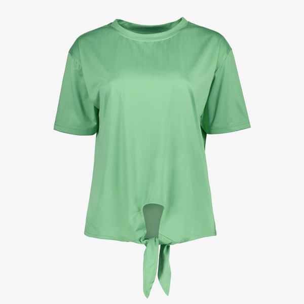TwoDay dames T-shirt groen met knoop