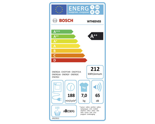 Bosch WTH83V03 warmtepompdroger, 7 kg capaciteit