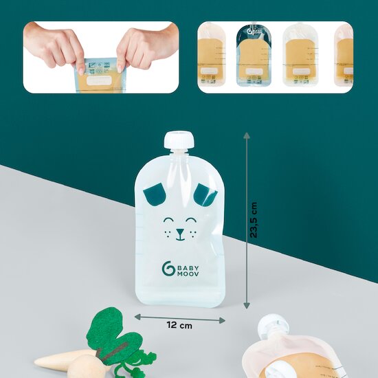 Lot de 20 Gourdes réutilisables Isy Pouches   150 ml   de               Babymoov