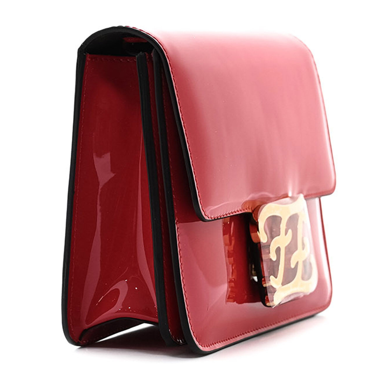 Fendi Sac bandoulière en Cuir verni rouge - Neuf avec étiquette - Longueur 18 cm
