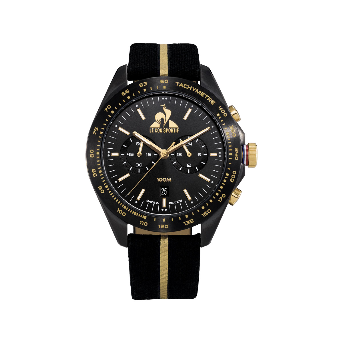 Montre LE COQ SPORTIF coq d'or homme bracelet tissu noir