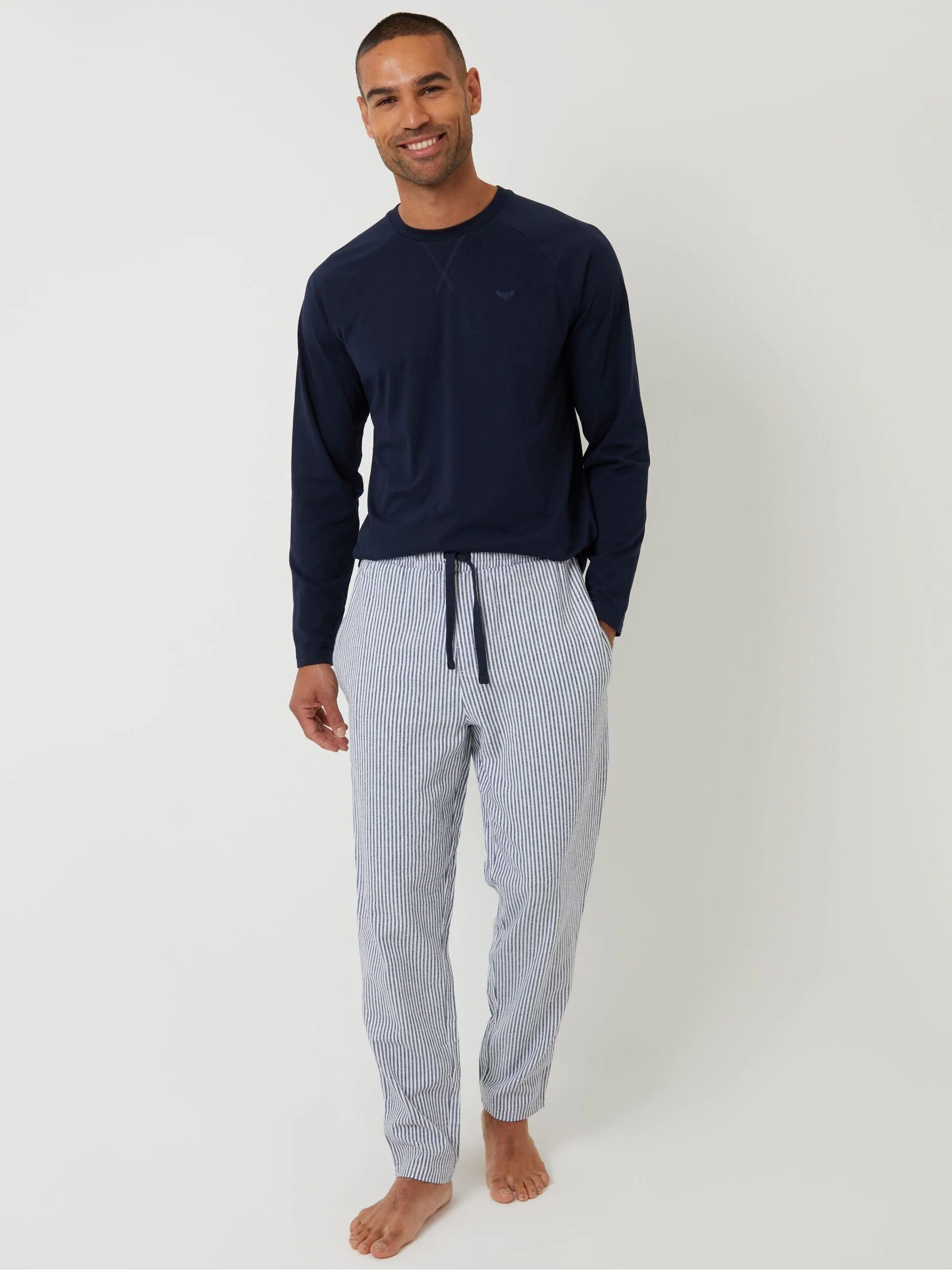 Threadbare Long Sleeve Top & Stripe Joggers Pyjamas Set