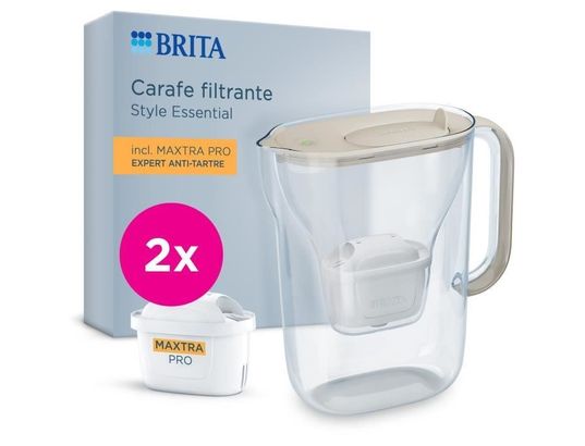 BRITA - Carafe filtrante style essential – 2,4 l – sable –