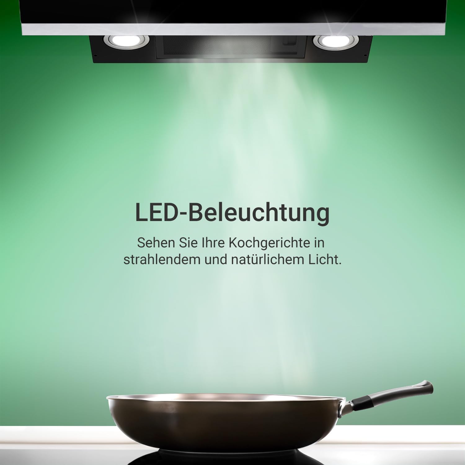 KKT KOLBE A+++ Dunstabzugshaube 60 cm 782 cbm/h Kopffreie Wandhaube Edelstahl schwarzes Glas WLAN RGBW-LED-Beleuchtung SensorTouch Bedienung HERMES6005SM