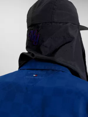 Camisa xadrez de manga curta em sarja