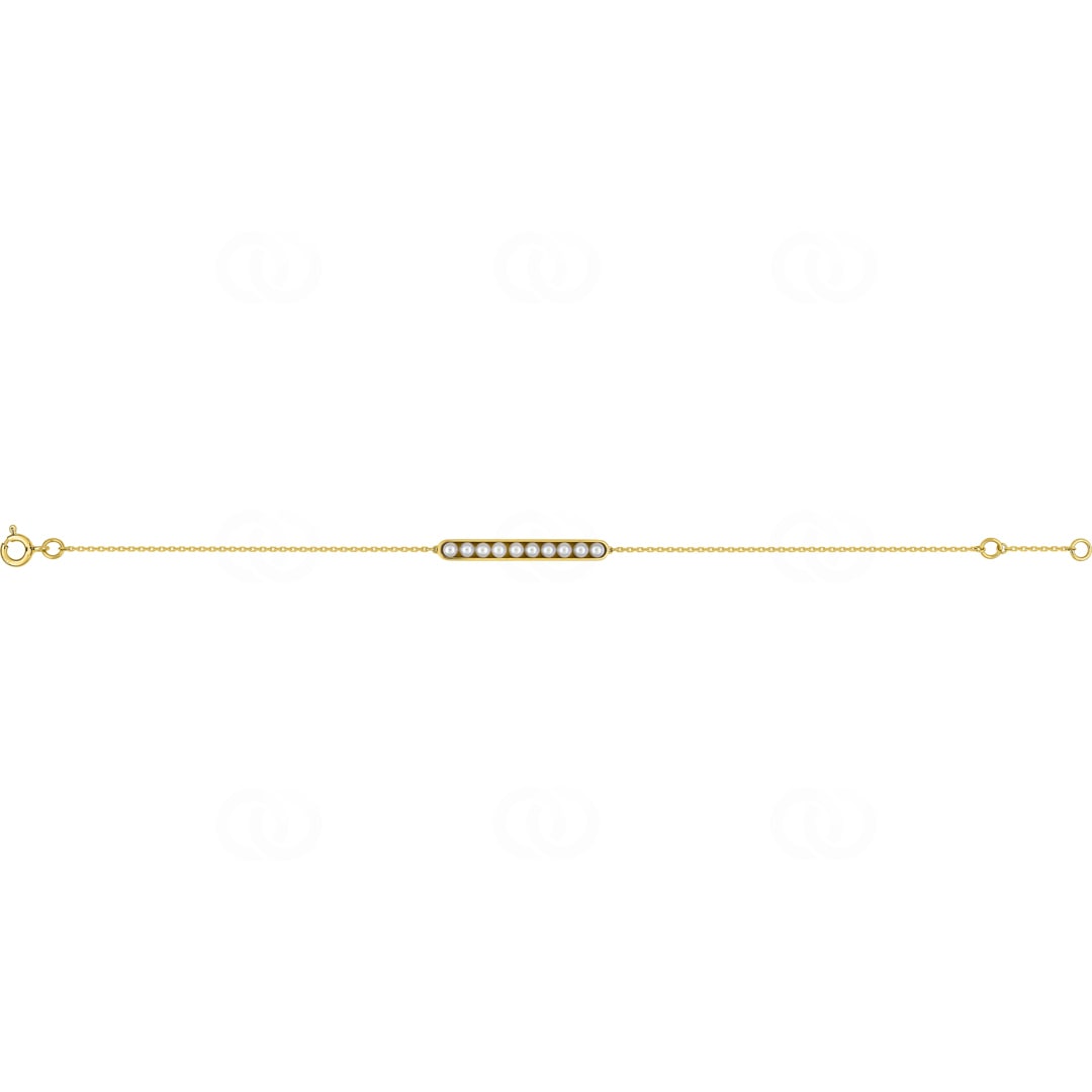 Armband 750/18 K Gelbgold mit Süsswasserzuchtperlen Ø 2.5mm