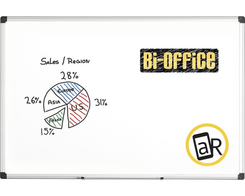 Magnetisch whiteboard, beschrijfbaar, 60x45 cm