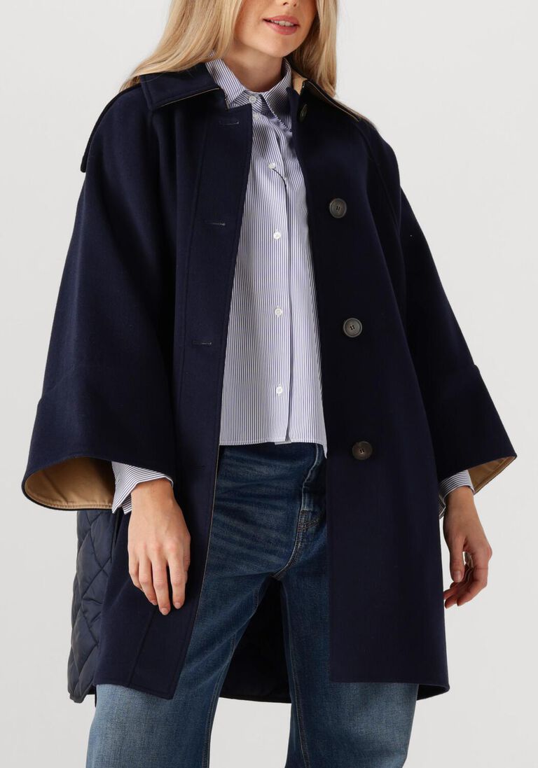 donkerblauwe max mara mantel rufo