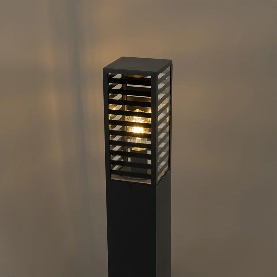 Qazqa staande buitenlampen reims zwart e27
