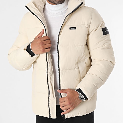Doudoune Capuche Crinkle Nylon Puffer 0336 Beige
