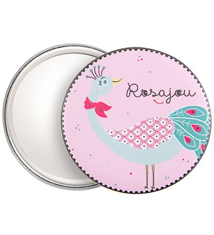 Rosajou Lommespejl - Rosa m. P?fugl