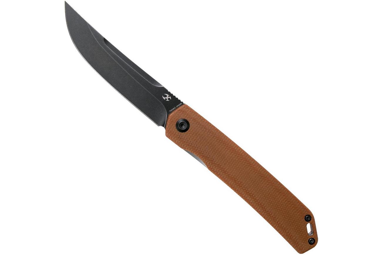 Kansept Hazakura T1019C5 Brown Micarta zakmes, Max Tkachuk design