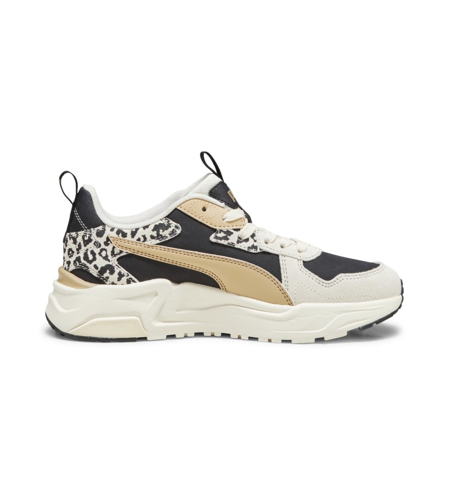 Tênis Puma Trinity Lite Animal, branco e preto.