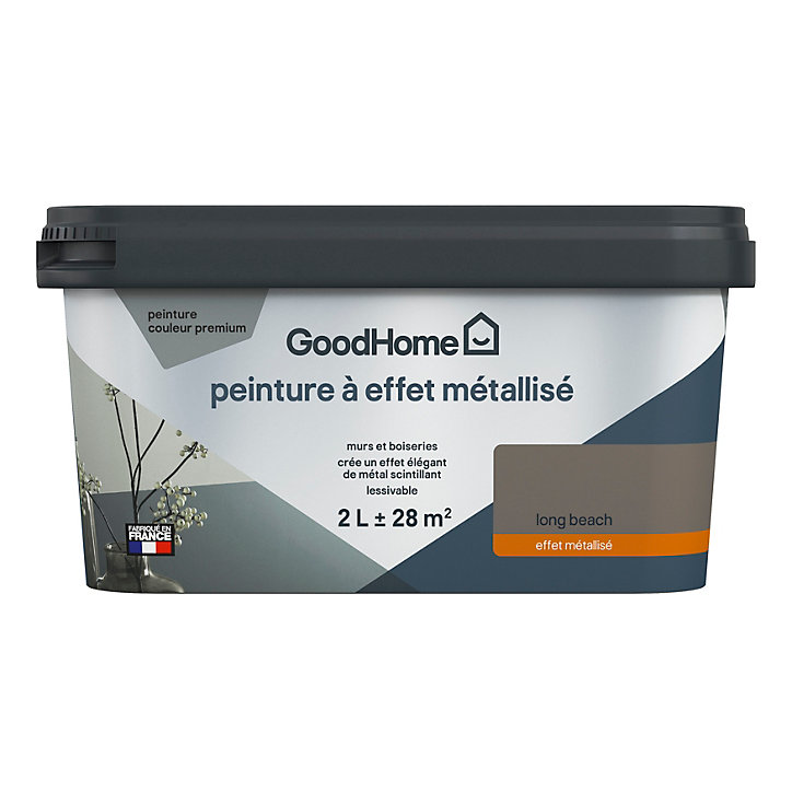 Peinture à effet métallisé GoodHome marron Long Beach 2L