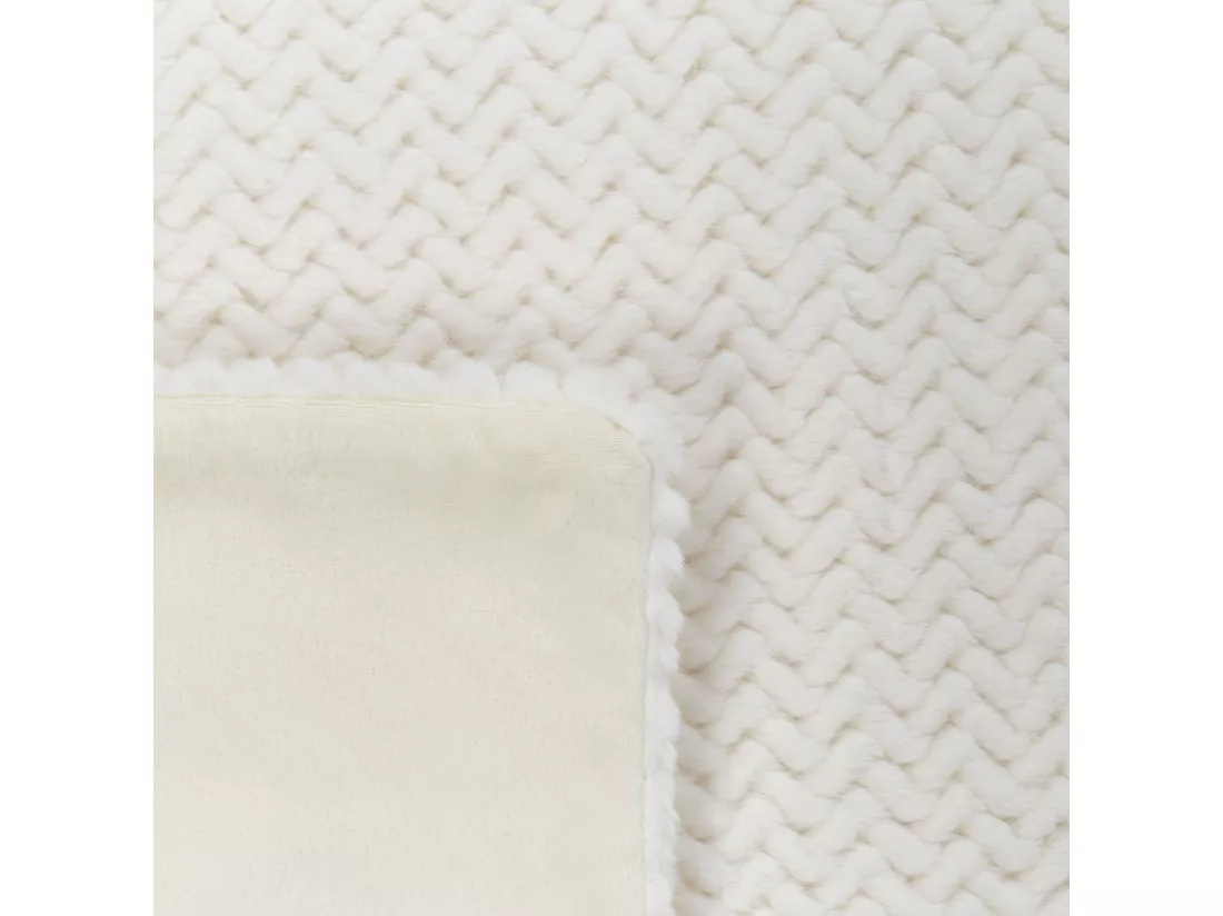 Couvre-lits SURMI Fourrure synthétique 200 x 220 cm Blanc cassé