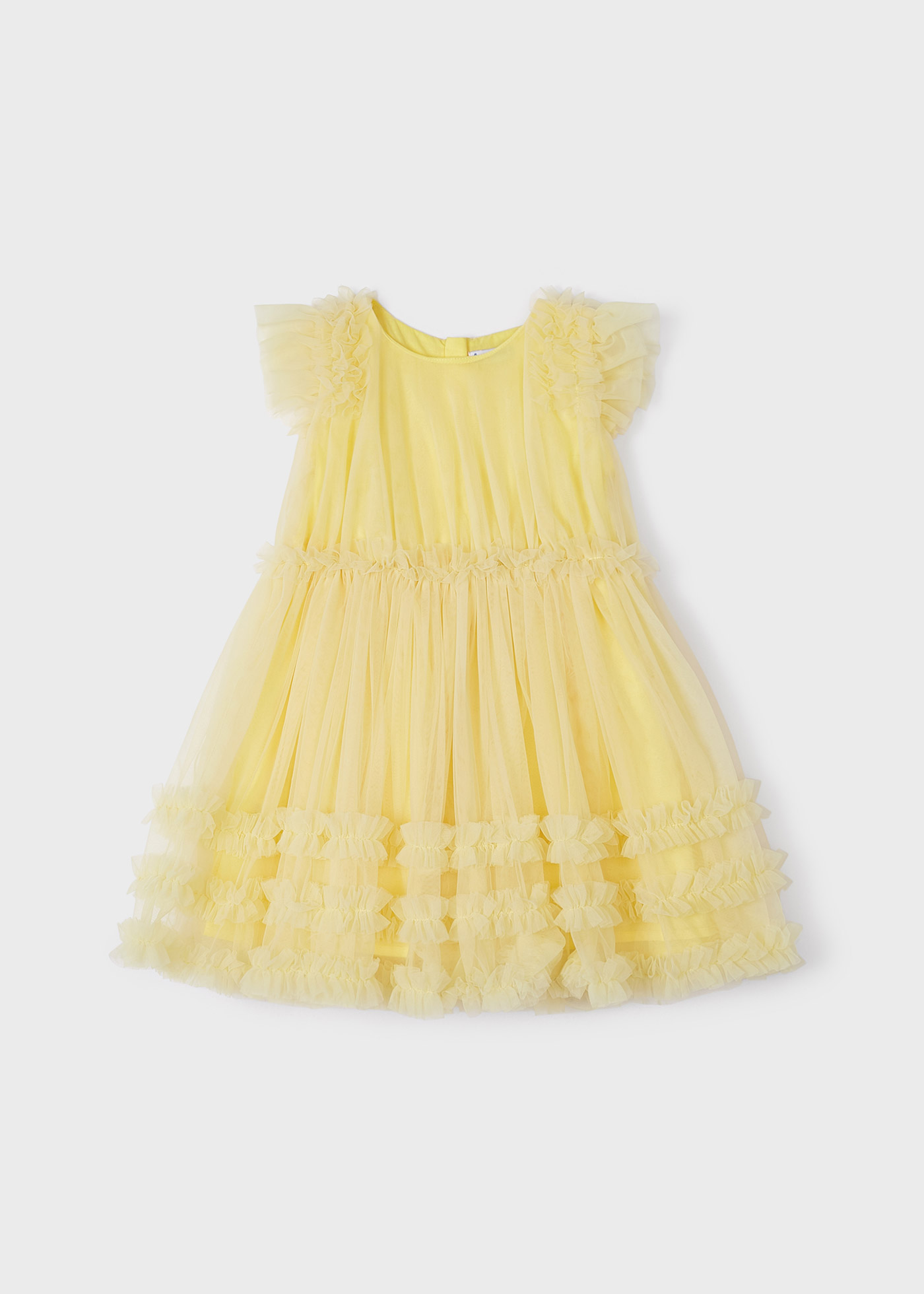 Vestido de tule com babados para meninas