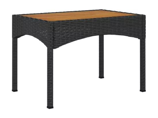 Ensemble de salle à manger de jardin 4 pièces avec coussins noir