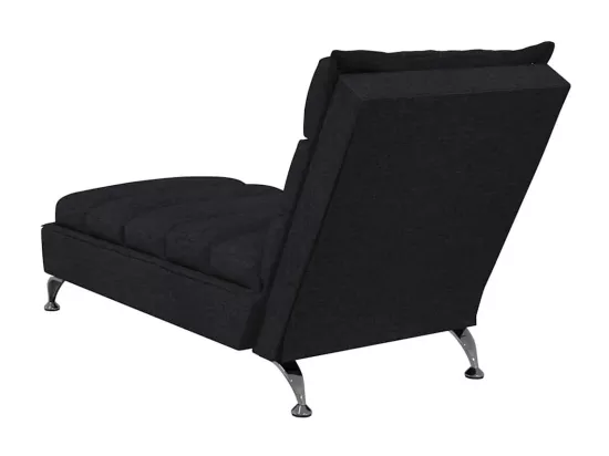 Prolenta Premium - Chaise longue de massage avec coussins noir tissu