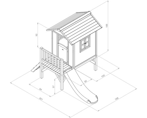 Sunny Lodge XL houten speelhuis, blauw en wit