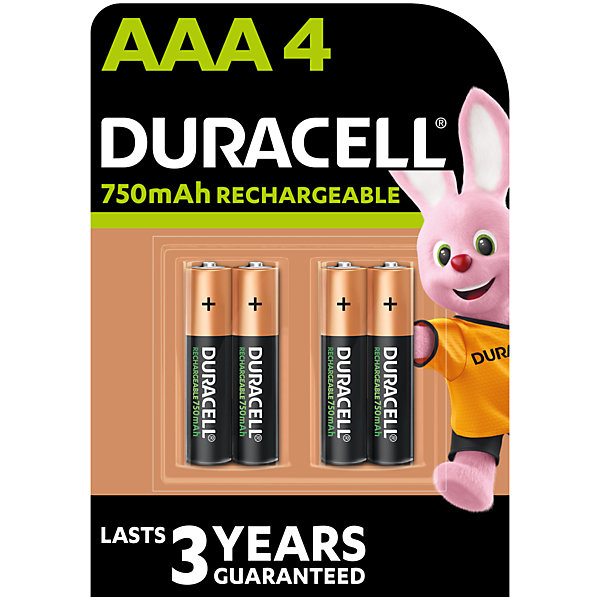 Pile rechargeable AAA (LR03) Duracell 750Mah, lot de 4