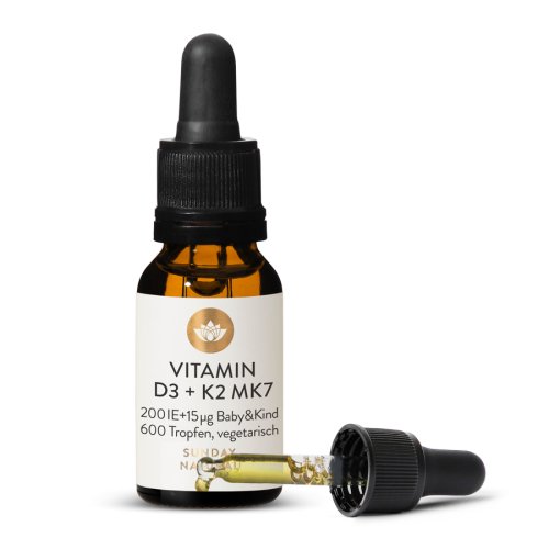 Sunday Natural Products  Vitamin D3 + K2 TROPFEN BABY & KIND200IE + 15µg