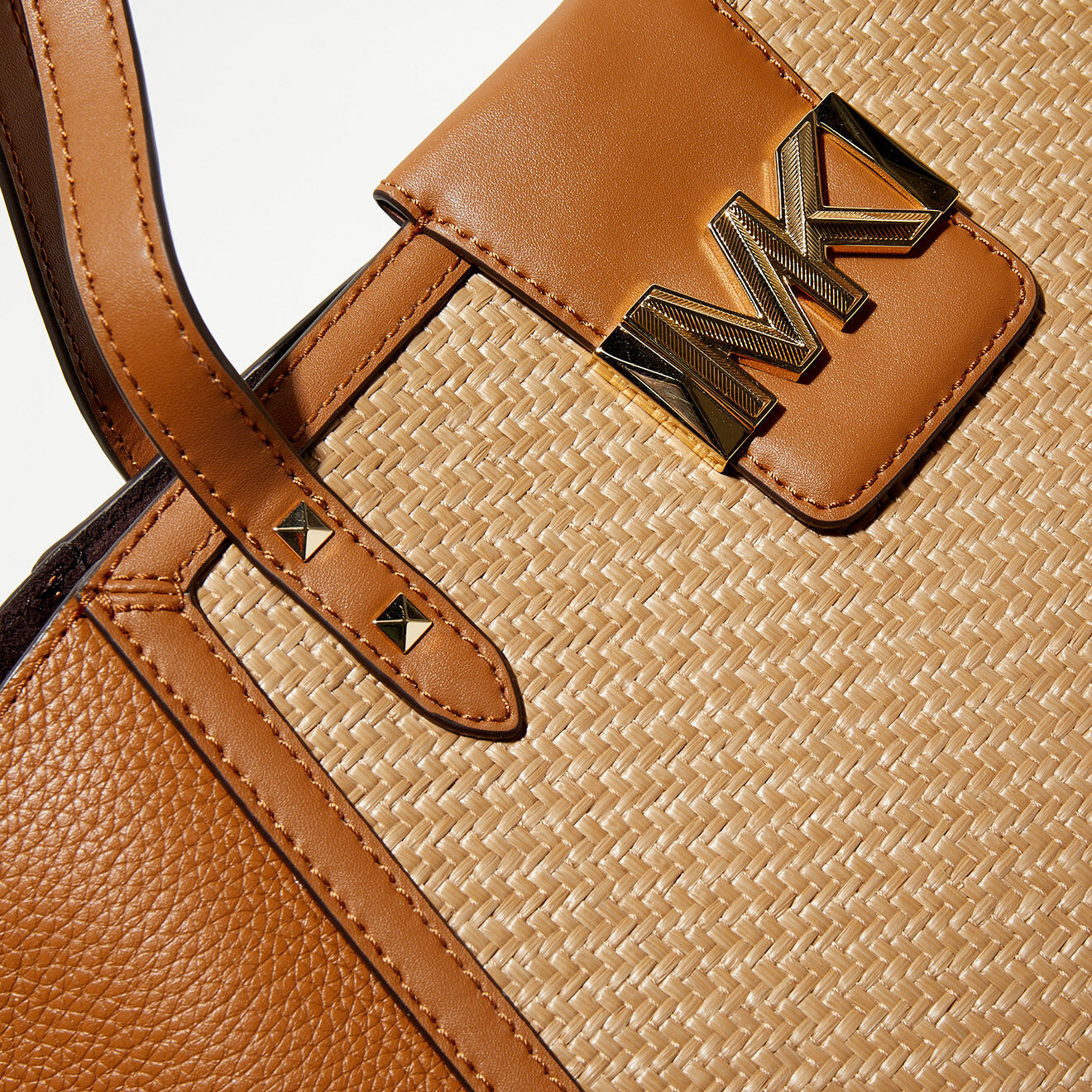 Michael Kors Cabas Karlie écru/camel - 45x28x15,5 cm
