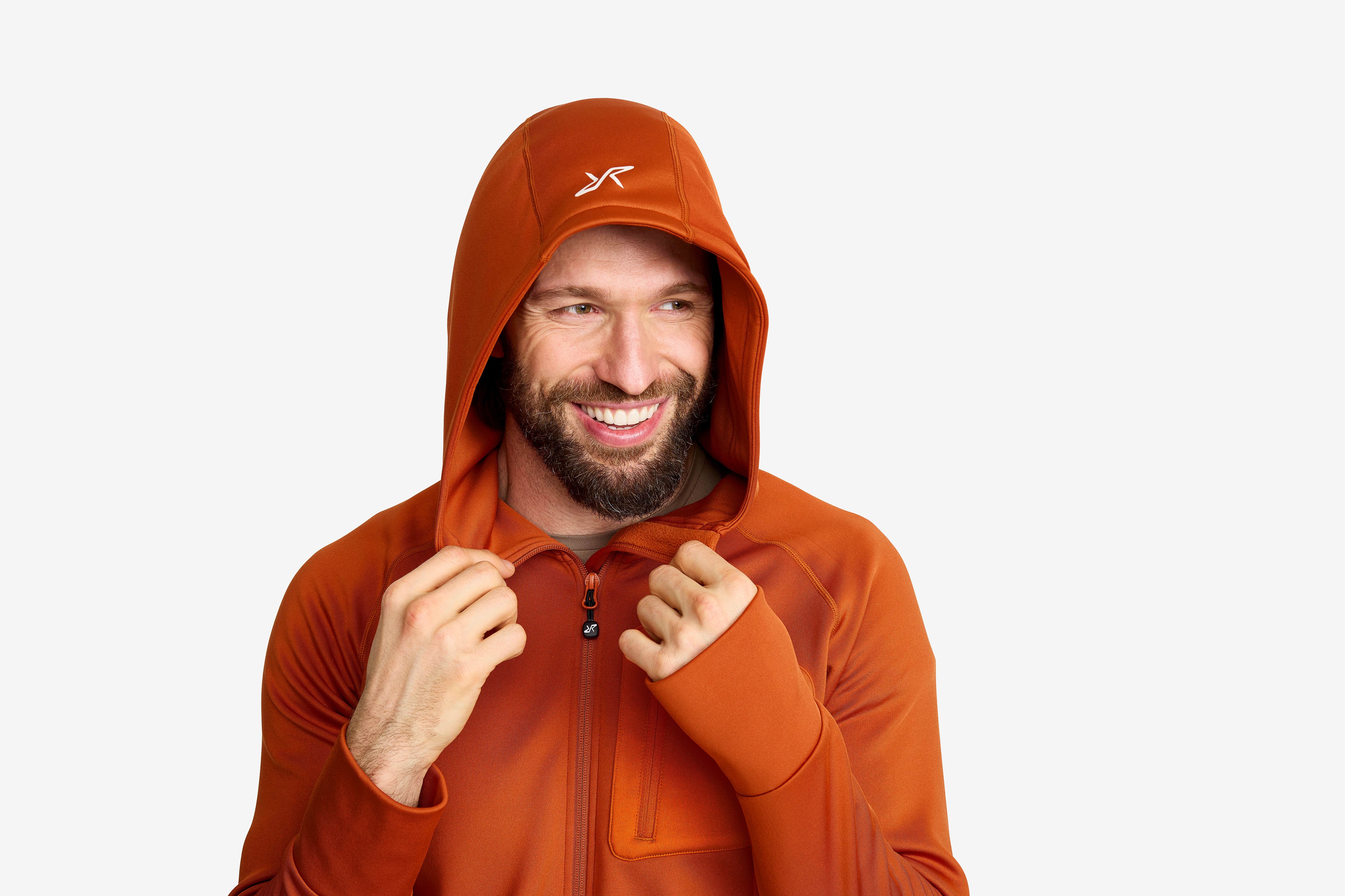 Evolution Stretch Fleece Hoodie Herre Terracotta Brown
