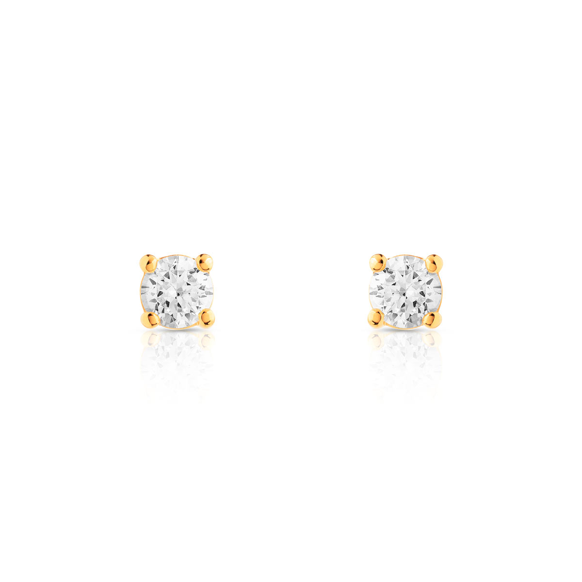 Boucles d'oreilles plaqué or zirconias