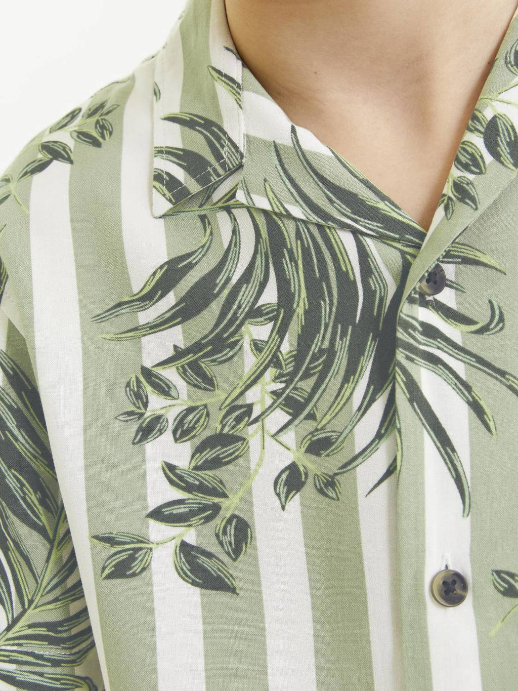 JACK & JONES overhemd JJJEFF RESORT met all over print lichtgroen/wit