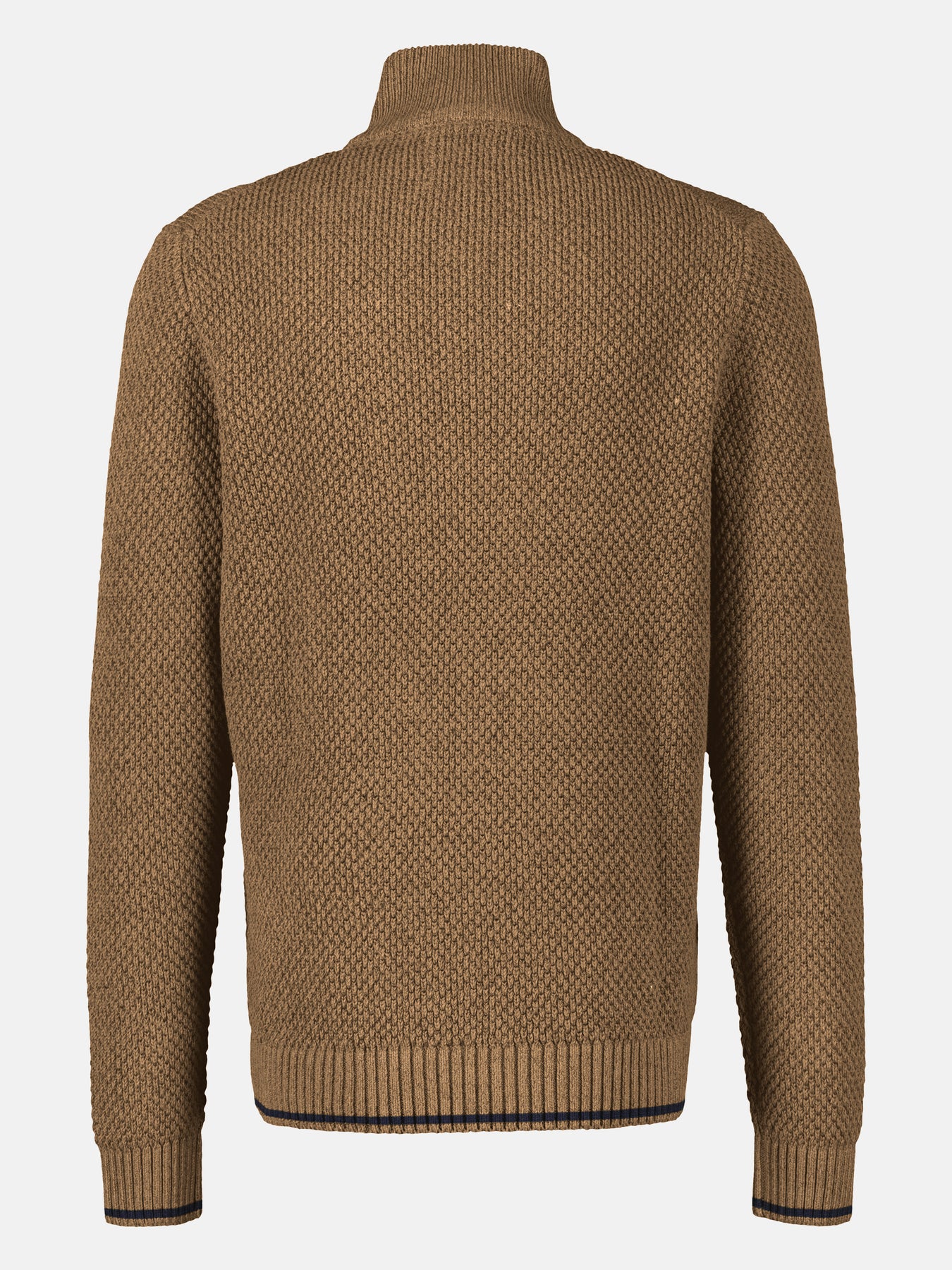 Strickpullover mit Zopfmuster und Troyerkragen