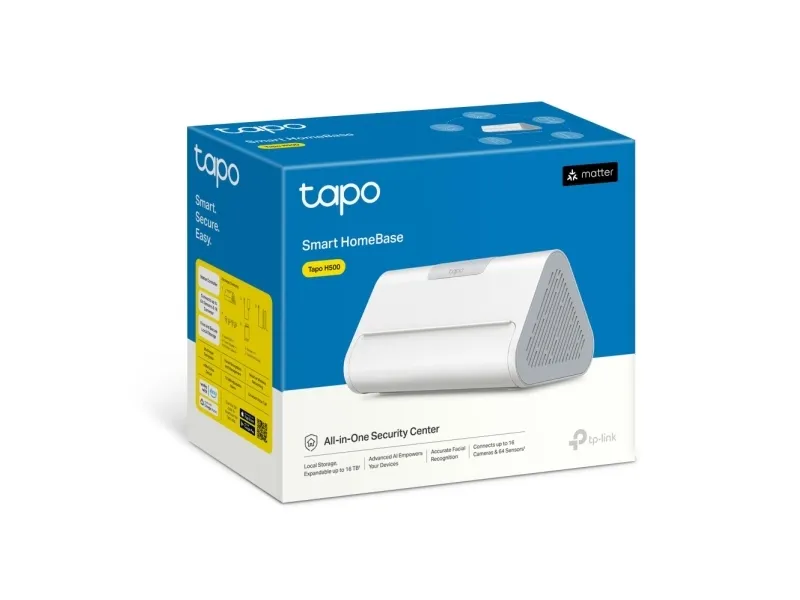 TP-Link Tapo H500, Baseenhed, Indendørs, Hvid, Kabel & trådløs