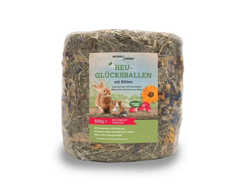 Naturhof Lykke Hø - høballe med blomster (500g)