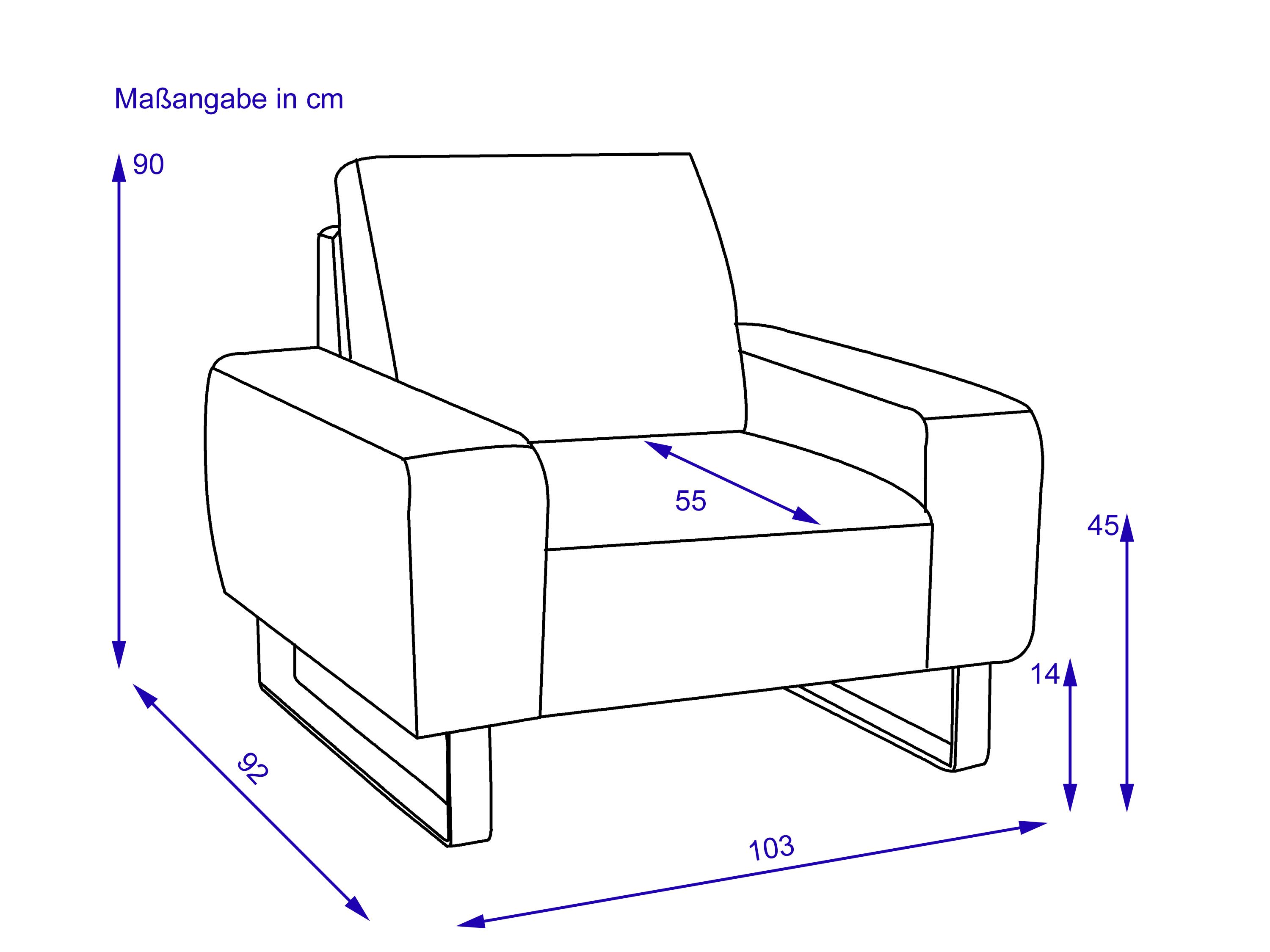 Sessel IMANI 86 hellgrau
